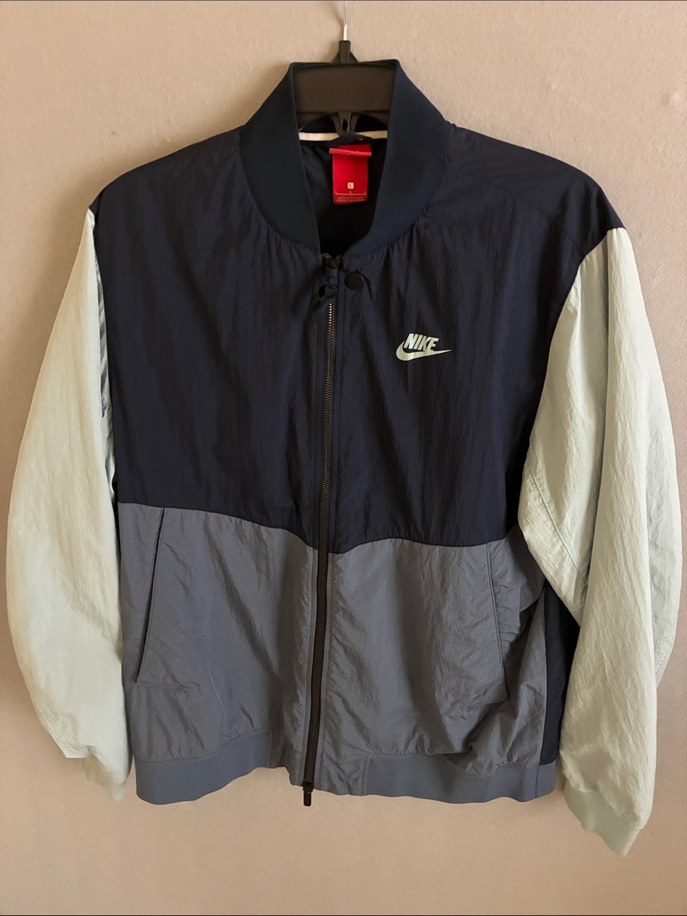 Nike Men’s Windbreaker Jacket - Navy, Light Gray, Gray